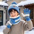 thumbnail image 2 of Children Winter Hat Scarf and Gloves Warm Protective Knitted Hat Set, 2 of 5
