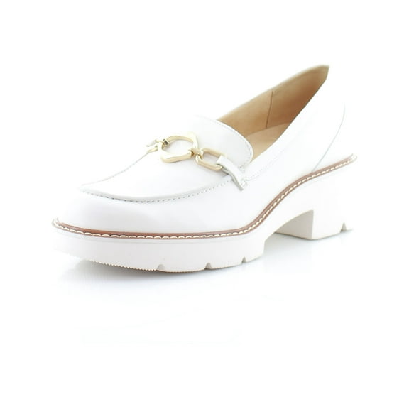 Naturalizer Women's Dylan Slip-On Loafer Heels Satin Pearl Leather 9.5M