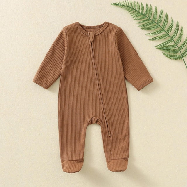 Cowsor Organic Cotton Baby Footie Pajamas Newborn Soft Zip Sleeper