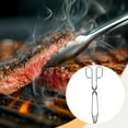 thumbnail image 6 of Kitchen Triangle Tong Serving Plier Food Clip Stainless Steel Serrated Tips for Home Restaurant BBQ 30cm, 6 of 9