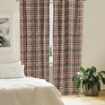 thumbnail image 2 of Ambesonne Retro Curtains, Vintage Striped Grid Art, Pair of 28"x95", Black Orange White, 2 of 5