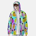 thumbnail image 4 of Fotbe Graffiti Pineapples Men's Women's UPF 50+ Sun Protection Jacket Hooded Cooling Shirt with Pockets Hiking Outdoor Performance-Small, 4 of 9