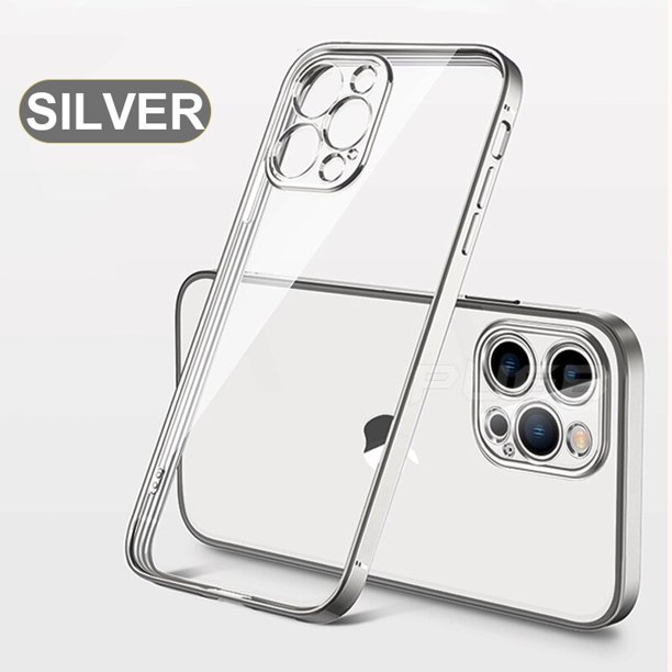 Funda de silicona suave transparente con marco chapado de lujo para iPhone 14 Plus 13 12 11 Pro Max Mini X XS XR SE 2022 8 7 funda transparente de TPU Tan Jianjun unisex