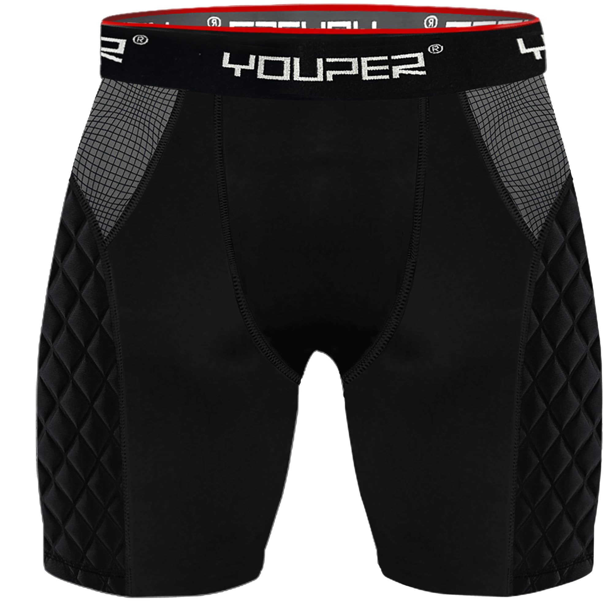 Youper Youth Elite Compression Padded Sliding Shorts w Cup Pocket for Baseball Football Black Large Walmart