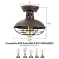 thumbnail image 2 of FRIDEKO HOME 2 Pack 8.7" Farmhouse Semi Flush Mount Ceiling Light Fixtures, E26 Base, Industrial Oil Rubbed Bronze Ceiling Lights for Hallway Kitchen Porch Laundry room (Without Bulb), 2 of 12