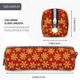 thumbnail image 3 of Cauagu Christmas With Gold Snowflakes Print Leather Pencil Pen Case - Stationery Bag Portable Stationery Bag Big Capacity Pencil Pouch Cosmetic Organizer Bag for Men & Women, 3 of 7