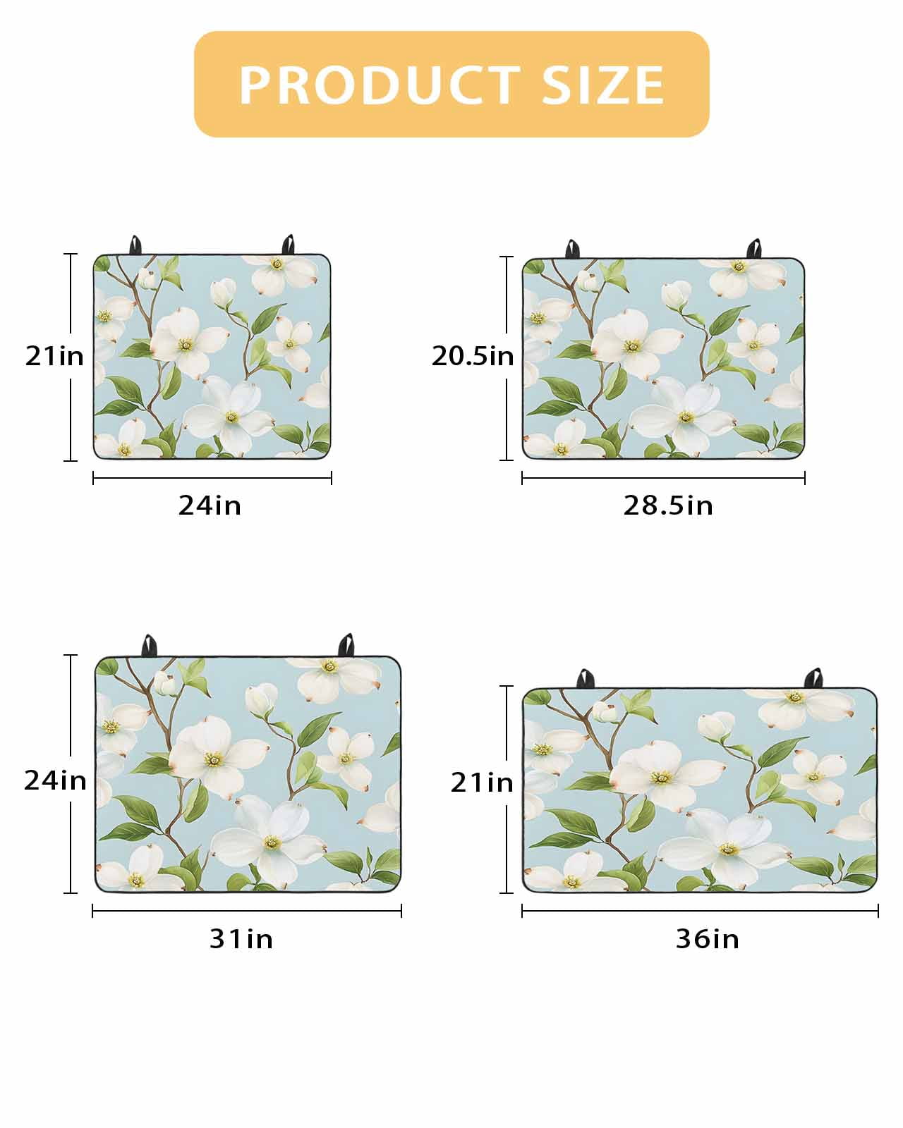 nqOlkjepod Large Induction Cooktop Protector Mat 36"x21", Flower Floral Stove Top Covers for Electric Stove, Country Branch Leaves Watercolor Blue Stove Burner Cover Mats, Glass Top Stove Cover