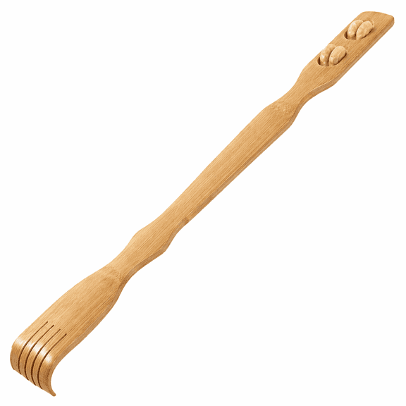 PULMCheerger New 18" Bamboo Wood Back Scratcher With 2 Rollers -Back Scratcher Massage Tool
