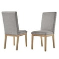 thumbnail image 2 of Weston Home Kirk Nailhead Accent Parson Linen Dining Chair, Set of 2, Grey, 2 of 7