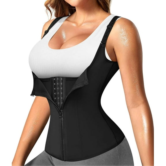Vaslanda Waist Trainer for Women Corset Shapewear with Zipper Women's Waist Cincher Tank Top with Adjustable Straps