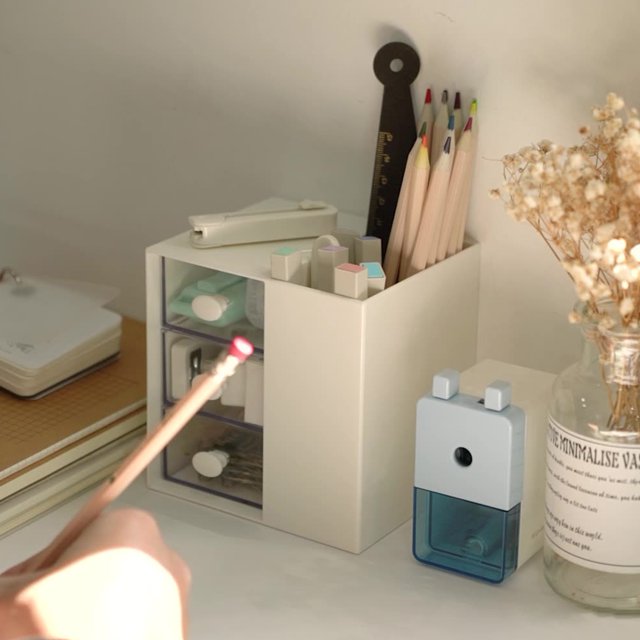 Support de Rangement en Plastique Multifonctionnel Pen Holder Grande Capacité Pratique pour Étudiants