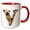 Red/White, variant on 3drose, Boho Floral Monogram Initial V, 11oz Two-tone Green Mug