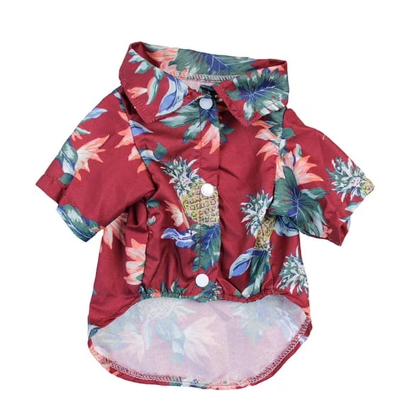 Small Pet Summer T-Shirts, Tropical Floral Dog Shirt Breathable Cool Clothes Beach Seaside Puppy Top for Puppy