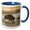 Blue/White, variant on 3drose, Bison on Foggy Morning Along Madison River, Yellowstone Np., 15oz Two-tone Blue Mug