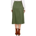 thumbnail image 3 of INSPIRE CHIC Suede Midi Skirts for Women's Work Casual Fall Winter A Line Skirt Trendy XL Dark Green, 3 of 5