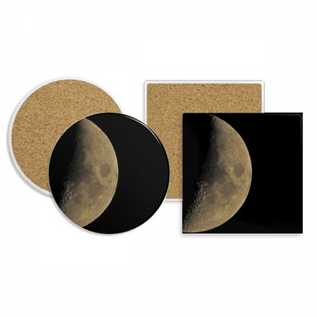 

Half Planet Dark Night Sky Coaster Cup Mug Holder Absorbent Stone Cork Base Set
