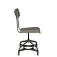 thumbnail image 4 of Metal Adjustable Side Chairs with Wooden Swivelling Seats and Open Backrest, Gray, Set of Two- Saltoro Sherpi, 4 of 6