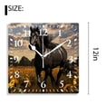 thumbnail image 2 of 12 Inch Wall Clock Battery Operated Silent Clock Decorative for Office, Kitchen, Outdoor, Living Room，Black Horse Sunflowers Lovely, 2 of 4