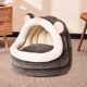 thumbnail image 4 of Bonita cama para gatos con base antideslizante, lavable, cómoda y cálida tienda de campaña para mascotas, cueva para perros y gatos Gris, 4 of 7