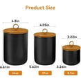 thumbnail image 5 of Jimin Ceramic Canisters Food Storage Jars with Airtight Bamboo Lids for the Kitchen Counter Serving Flour Sugar Cereal and Snacks (Black 800ml), 5 of 10