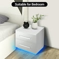 thumbnail image 2 of Hommpa 2 Drawers Nightstand Set of 2 High Gloss LED Light Bedside Table with Handle Modern White Led Nightstands Smart Night Stands Bed Side Table for Bedroom Furniture, 2 of 11