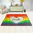 thumbnail image 2 of SKYSONIC Abstract Rainbow Heart Non-Slip Area Rug, Valentine's Day Floor Carpet Comfort Floor Mats Decor for Indoor Front Porch,Living Room, Bedroom,Kitchen,72"x48", 2 of 5