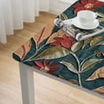 thumbnail image 5 of HAOXIT  Cottage Rustic Tablecloth for Square Tables,French Farmhouse Linen Berry Red Floral Table Cloth,Decorative Table Cover for Kitchen Parties Thanksgiving Christmas New Year 40*40, 5 of 8