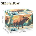 thumbnail image 3 of Storage Box With Lid 16.5x12.6x11.8In Foldable Stacked Household Storage Box Brown Bighorn Deer, 3 of 7