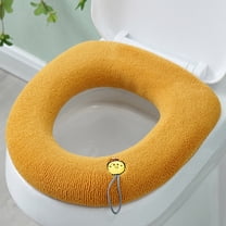 Thickened Knitted Toilet Seat Cushion, 4-Season Warm Acrylic Plush Cover, Machine Washable Universal Fit for Round/U-Shaped Toilets, Christmas Bathroom Cozy Decor & Winter Cold Protection