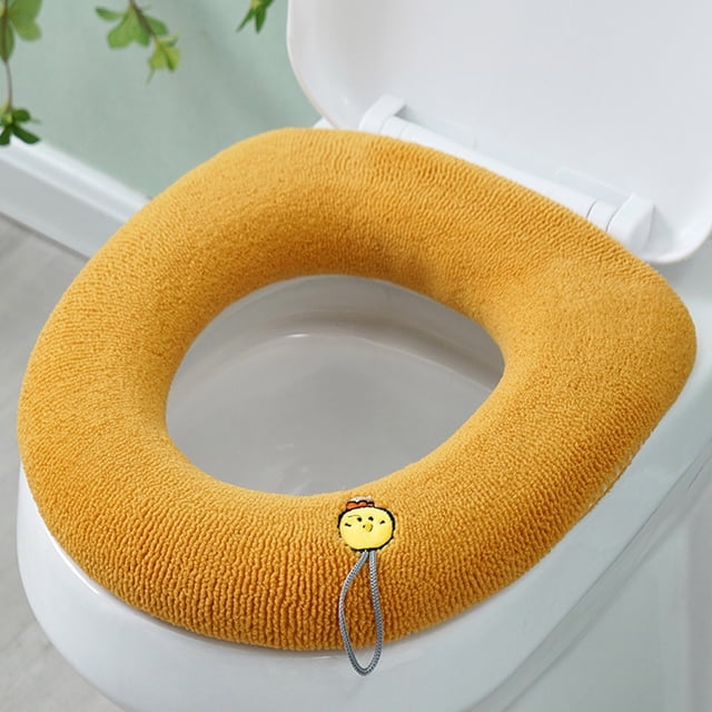 Xihbxyly Cojín para Asiento de Inodoro, Tejido de Punto Suave y Grueso, Funda de Invierno Cálida y Cómoda, Fácil de Instalar, Lavable a Máquina, Apto para La Mayoría de Inodoros, Higiénico y Duradero