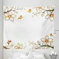 thumbnail image 1 of Floral Tapestry, Flowers Leaves Branches Buds Butterflies Frame Like Image Print, Fabric Wall Hanging Decor for Bedroom Living Room Dorm, 5 Sizes, Pale Green Pale Brown, by Ambesonne, 1 of 1