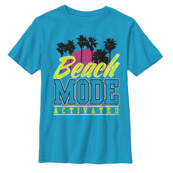 Boy's Lost Gods Beach Mode Activated  Graphic Tee Turquoise Medium