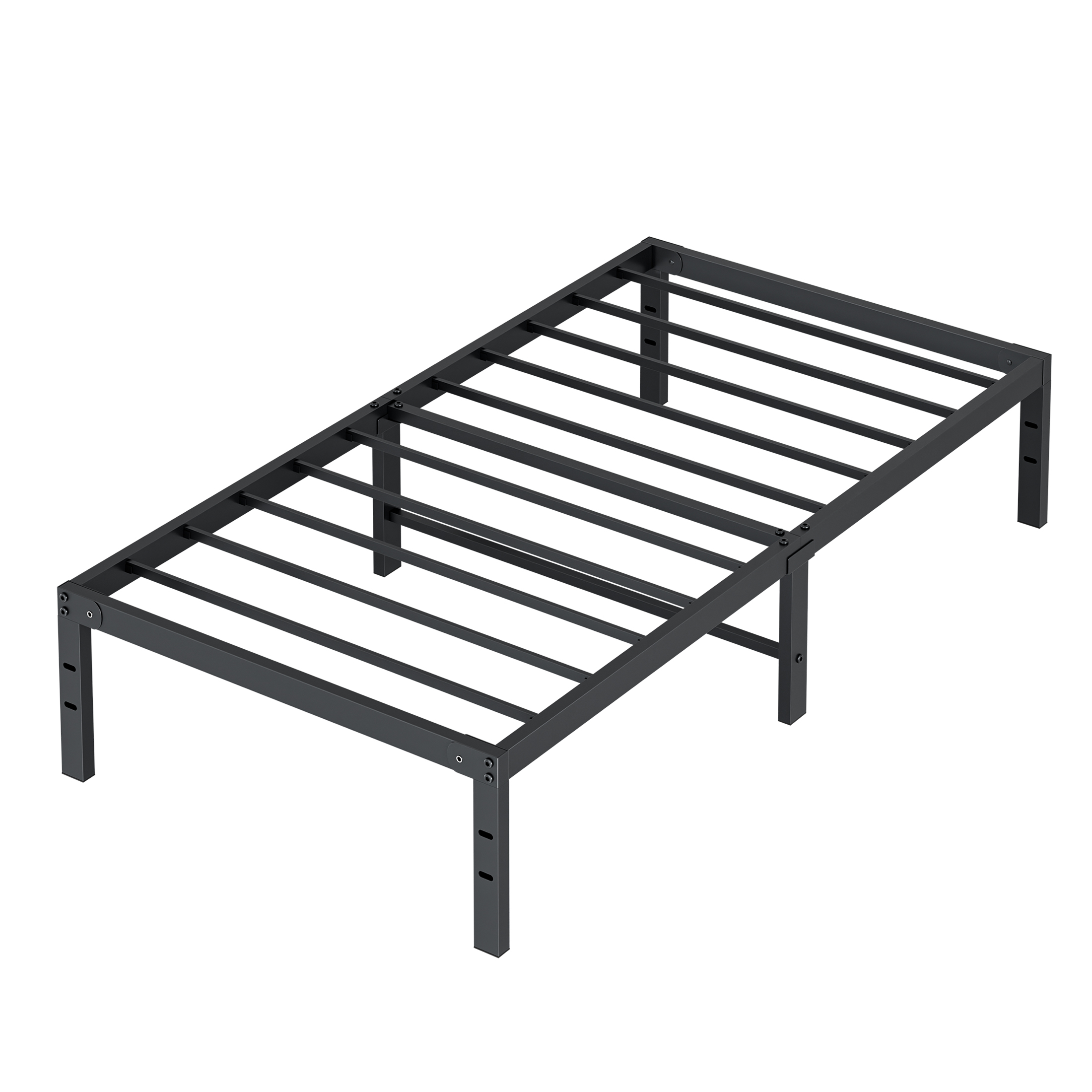 CONCETTA Twin Metal Platform Bed Frame with Storage, Black photo 3