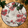 thumbnail image 7 of CURLYOOT Cherry Red Pinks Floral Blossom 5.2ft Round Rug for Living Room, Large Washable Area Rug, Non Slip Floor Mat Indoor Rugs for Bedroom, Dining Room, Offices, Entryway, 7 of 7