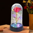 thumbnail image 6 of Wuztai Colorful Rose Flower Glass Dome, Valentine's Gift with Colorful LED Lights, Preserved Flower, 6 of 7