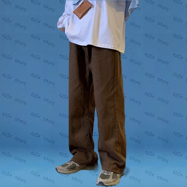 Pantalones vaqueros rectos para hombre, pantalones vaqueros anchos, pantalones de mezclilla holgados blancos, pantalones vaqueros neutros, ropa de calle, pantalones informales para hombre y mujer, pantalones holgados de Hip Hop para verano Tan Jianjun unisex