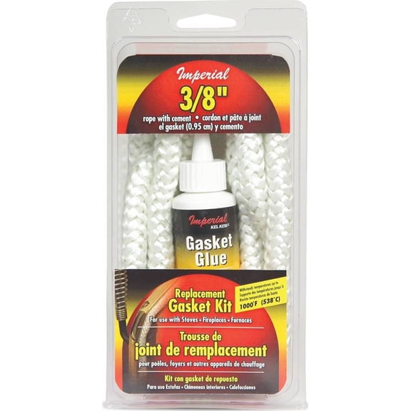 Imperial GA0187 Gasket Rope Kit 3/8 in W x 6 ft L, Fiberglass, White