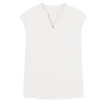 thumbnail image 6 of Tqcoqu Women's Cap Sleeve V Neck Tops Trendy Casual Blouses Summer Work Shirts,White,Women's S-XXL, 6 of 6