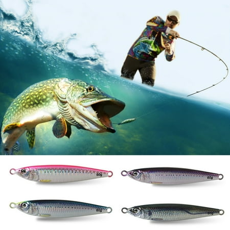ASKMZ Metal Fishing Bait 9CM 60G 3D Bionic Glow Vertical Jig Saltwater Fishing Lure Sea Jigging Spoon Lure for Tuna Salmon Sailfish Striped Bass