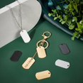 thumbnail image 5 of 1set Rectangle DIY Engraving Blank Tag Solider Blank Base ID Charms 304 Stainless Steel Pet Name Charms Metal Blank Keychain Crafts for Engraving Tags, 5 of 8