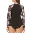 thumbnail image 3 of Hurley Women's UPF 50+ Long Sleeve Pull Over Rash Guard (Scattered Palm, S), 3 of 6