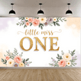 thumbnail image 5 of Floral Design First Birthday Banner Glitter Letters Little Miss ONE for Baby Girl Celebration Birthday Decoration Party Backdrop, 5 of 7