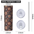 thumbnail image 3 of Pioneer Flower Floral Print Pattern 20oz Skinny Tumbler with Straw & Lid, Double Wall Vacuum Insulated Cup, Leak-Proof, Cup Holder Friendly, Hot 6H Cold 12H, 3 of 6
