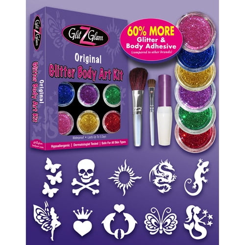 GlitZGlam Original Glitter Tattoo Kit, Large