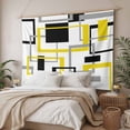thumbnail image 3 of Yellow Black Geometric Tapestry for Bedroom Wall Hanging Tapestry, Modern Simple Abstract Art Ceiling Backdrop Tapestries Poster Blanket Wall Decor for Teens Room Living Room Dorm 59" x 79", 3 of 8