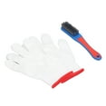 thumbnail image 3 of Cepillo de acero inoxidable con mango de silicona cómodo y juego de cepillos de alambre portátiles con guantes para suelos con ruedas., 3 of 14