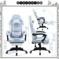 thumbnail image 4 of JKOOK Gaming Chair,Footrest,Ergonomic Reclining Computer Office Chair, Height Adjustable, 135° Recline, Linkage Armrests, Lumbar Support, Comfortable Study Chair, PU Leather, 363° Swivel Function, 4 of 8
