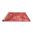thumbnail image 2 of Ahgly Company Machine Washable Indoor Square Abstract Red Modern Area Rugs, 4' Square, 2 of 4