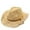 Beige, variant on Women's Men's Western Cowboy Summer Hat, Shapeable Straw Sun Hat with Hollowed Out Brim & Adjustable Neck String for Beach