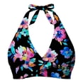 thumbnail image 4 of XIAONU Women's Twist Front Swim Top Halter V Neck Summer Beach Swim Bra, 4 of 4